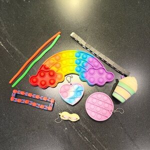 Kids Rainbow Pop Sensory Toy Set - Multicolor Silicone Fidget Pack